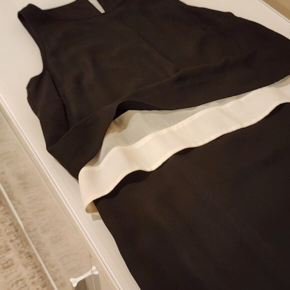 Excellent!!| US SZ 0| Banana Republic: Black&White Sleeveless Pleated A-line Dre - Picture 6 of 12